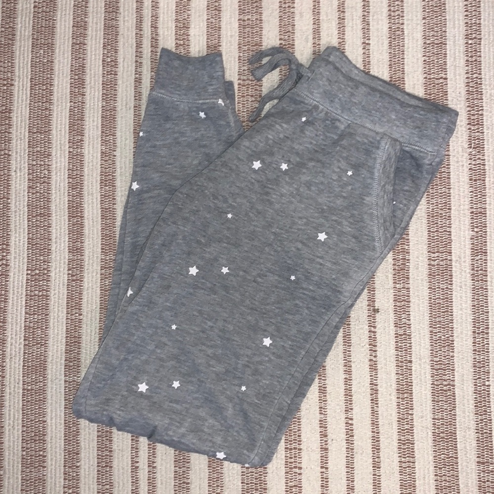 Heather grey star print joggers